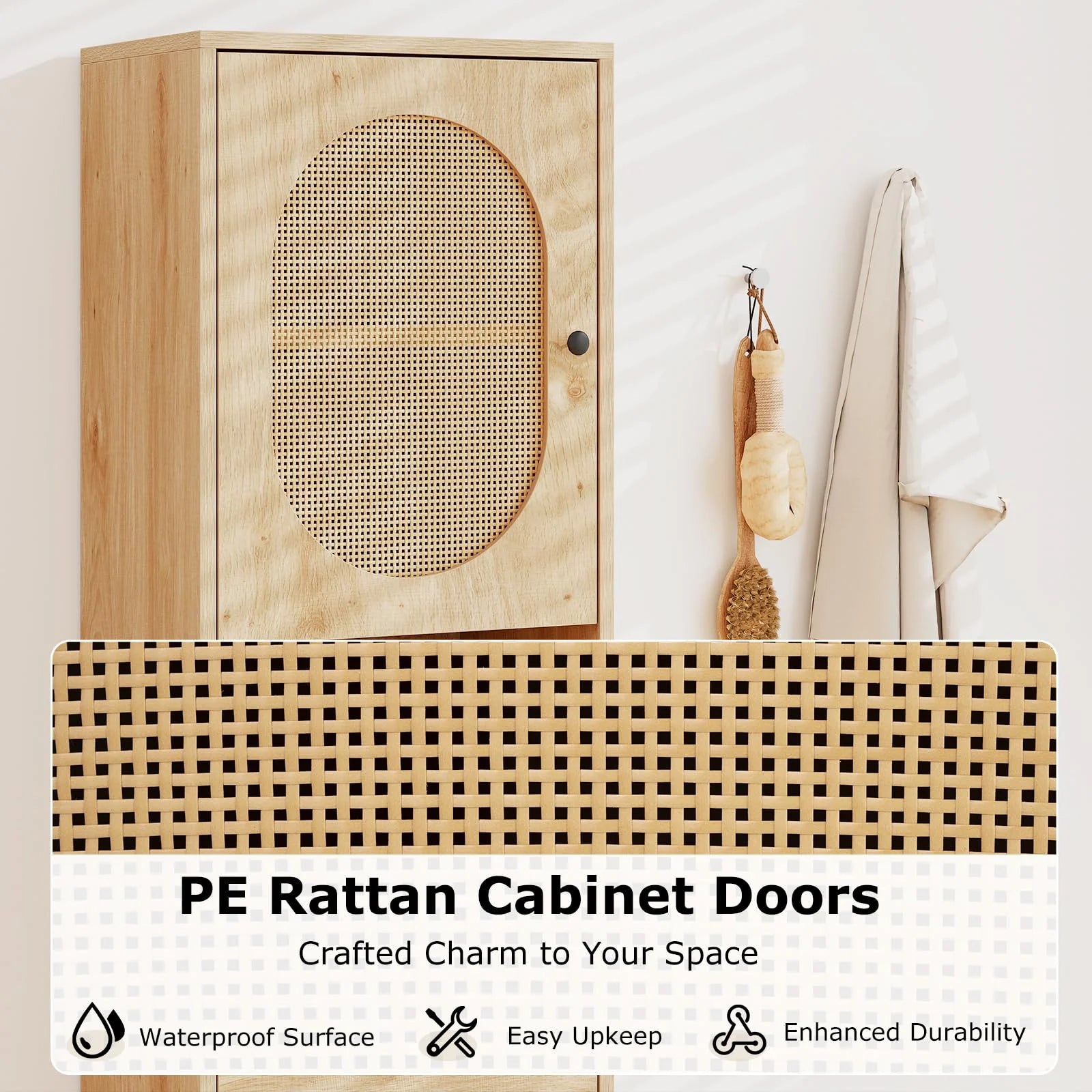 Tangkula Tall Bathroom Storage Cabinet