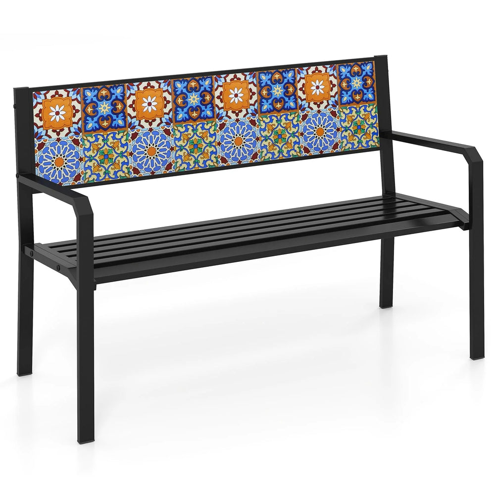 Tangkula 50" Metal Patio Park Bench
