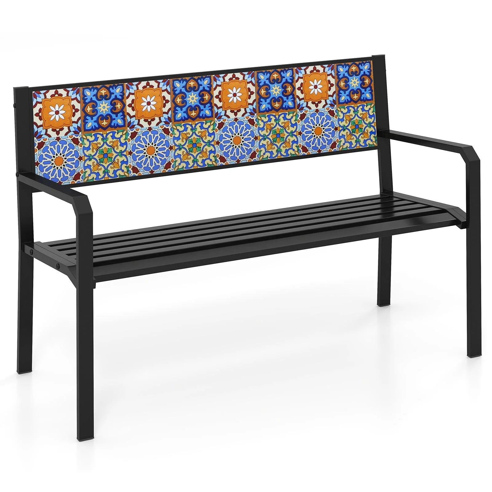 Tangkula 50" Metal Patio Park Bench