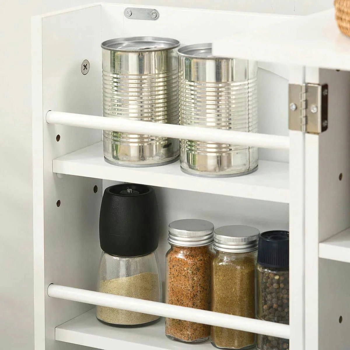Spaco 17 - Tier Kitchen Small Pantry Cabinet with 2 Doors and 6 Adjustable Shelves, Cabinet Pantry, Freestanding 5 - Tier Shelving Pantries for Kitchen Storage, Gray