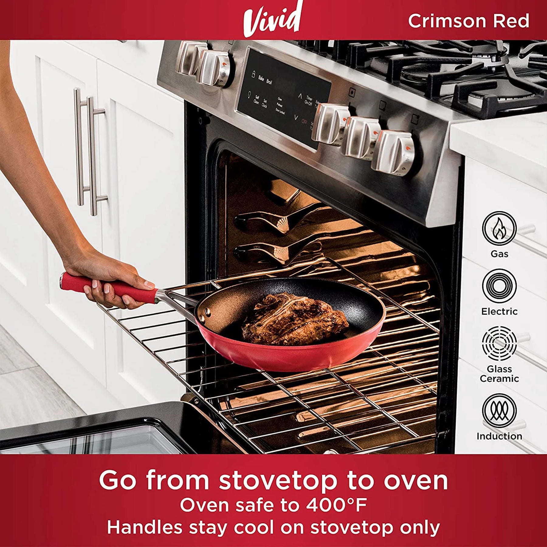 Ninja Foodi Neverstick Vivid Oven Safe 10 Piece Pots and Pans Cookware Set
