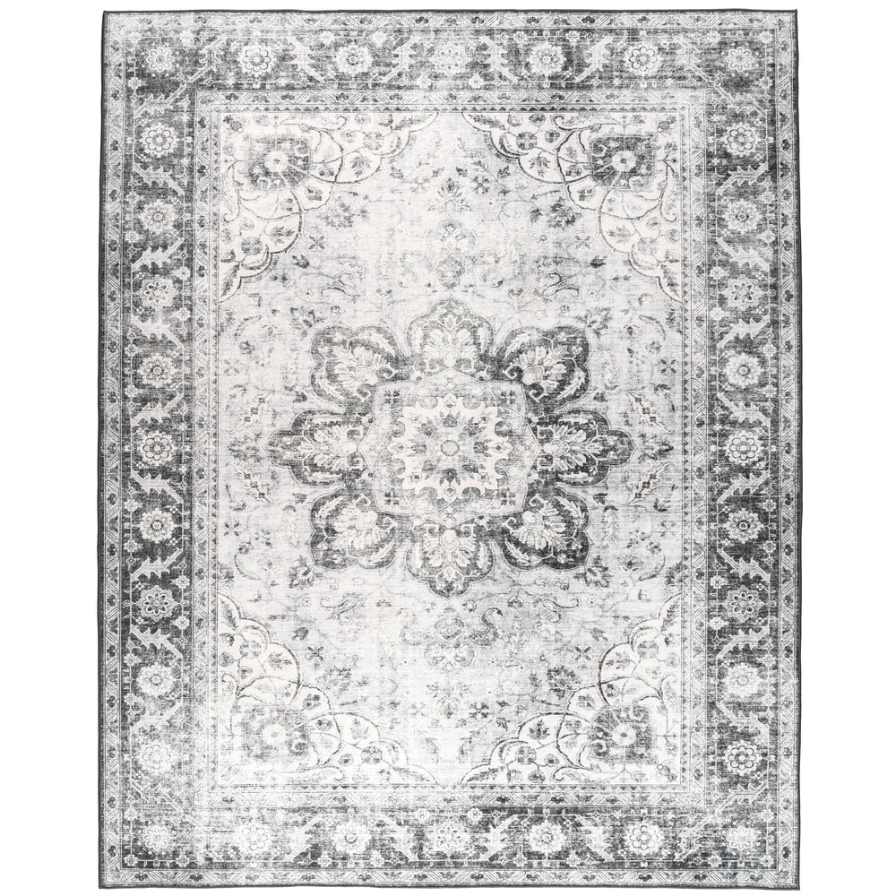 ReaLife Boho Area Rug - Machine Washable-Stain Resistant, Non-Slip,Kid & Pet Friendly - Recycled fibers - Living Room Dining Room - Eve Gray - 5x7 ft